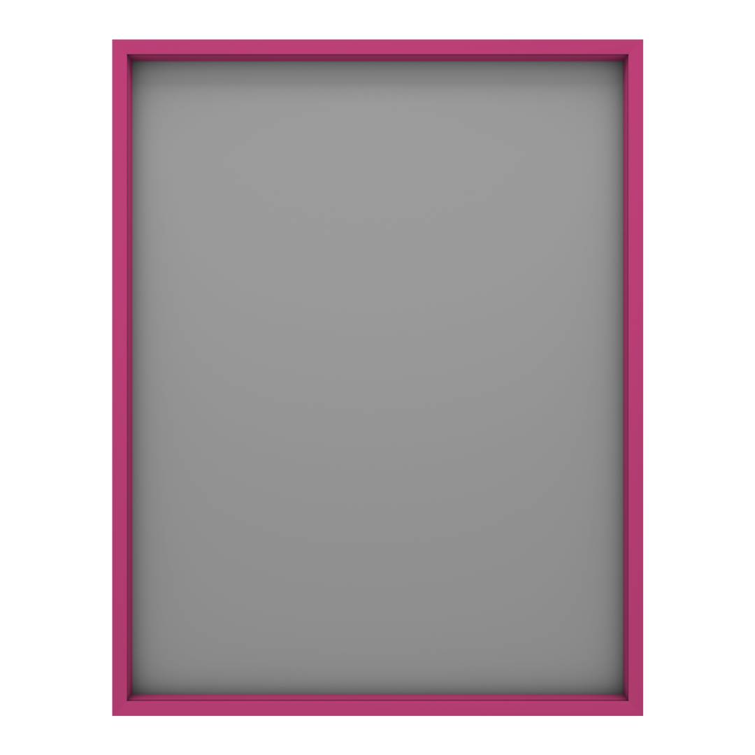 Living.Steel Trikotrahmen für Fußball- und Basketballtrikots – magenta Aluminiumrahmen mit grauer magnetischer Rückwand und Acrylglasscheibe, ideal für signierte, getragene oder Sammlertrikots.
